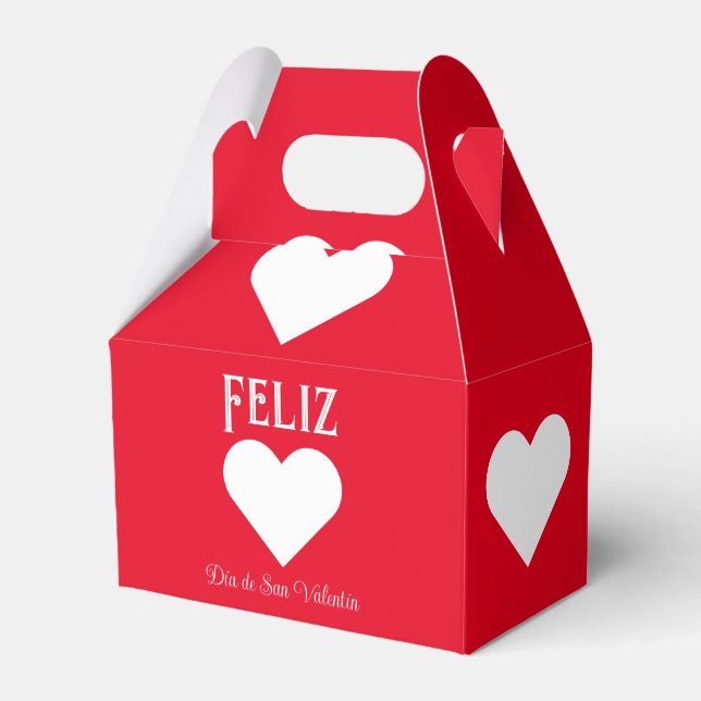 Caja Para Regalos Sencillo Día de San Valentín blanco español (Front Side)