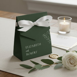 Caja Para Regalos Sencillo Minimalista elegante de bodas verde