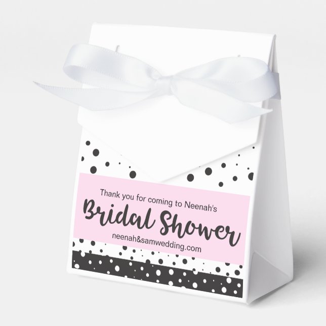 Caja Para Regalos Sencillo negro y blanco, ducha de novia (Front Side)
