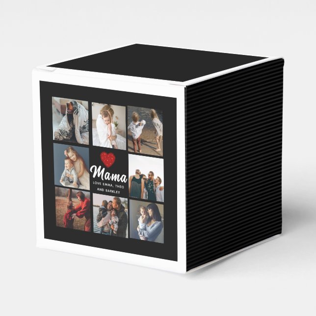 Caja Para Regalos Sencillo y moderno | Collage de fotos para Mamá (Costado Anverso)