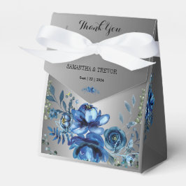 Caja Para Regalos Serenidad de Plata: Dicha Floral Azul