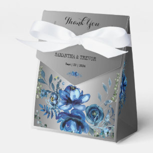Caja Para Regalos Serenidad de Plata: Dicha Floral Azul