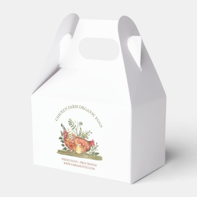 Caja Para Regalos servicio de huevos frescos de granja de pollos (Front Side)