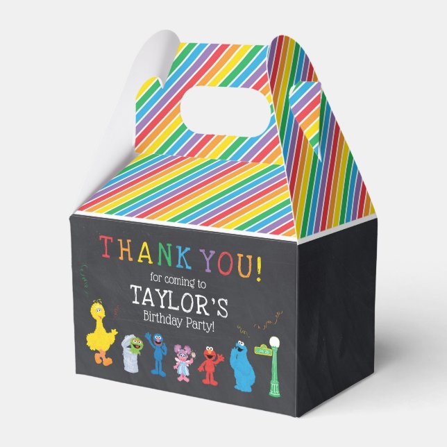 Caja Para Regalos Sésamo Street Pals Chalkboard Rainbow Birday (Front Side)