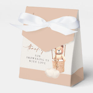 Caja Para Regalos Sexo marrón Bear Neutral Bear Balloons Favor Box