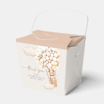 Sexo marrón Bear Neutral Bear Balloons Favor Box