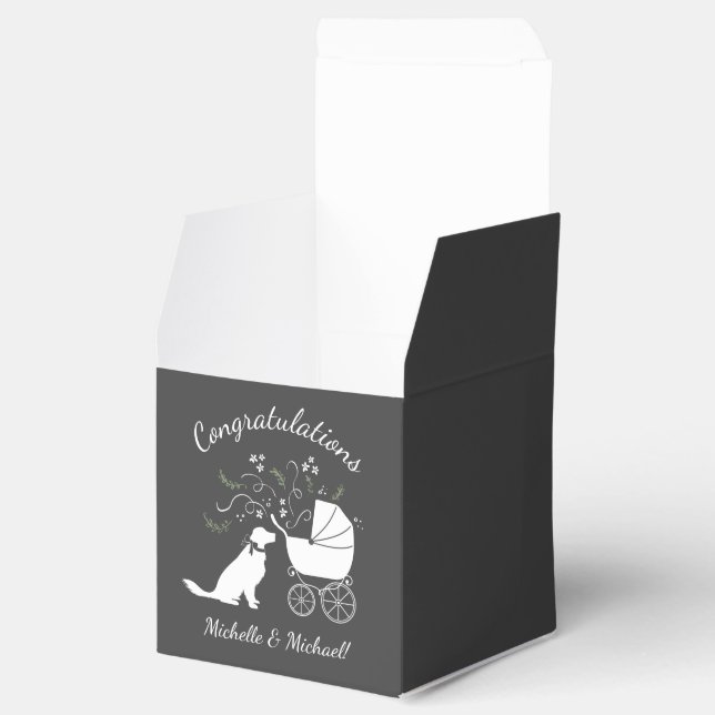 Caja Para Regalos Sexo neutral de Baby Shower para perro con un perr (Abierto)