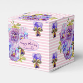 Caja Para Regalos Shabby Rosa Rosa Floral Tea Fiesta Púrpura Favor