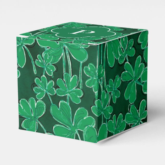 Caja Para Regalos Shamrock Monogramed Inicial (Costado Anverso)