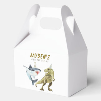 Caja Para Regalos Shark & Dino Birthday Party 