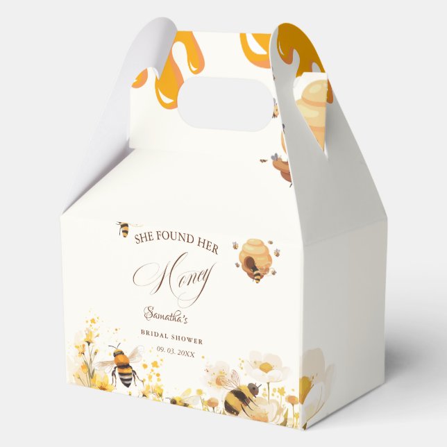 Caja Para Regalos She found her honey Bee bridal shower (Anverso)