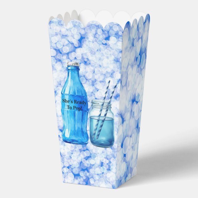 Caja Para Regalos She’s Ready To Pop Blue Boy Baby Shower (Reverso )