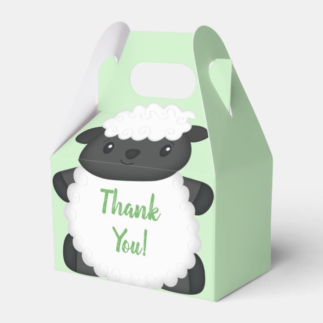 Caja Para Regalos Sheep Baby Shower Green (Front Side)