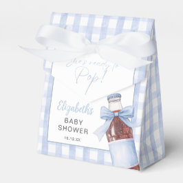 Caja Para Regalos She's Ready To Pop Blue Bow Baby Shower