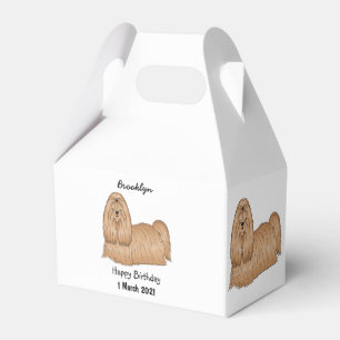 Caja Para Regalos Shih tzu personalizado de pelo largo ilustracion