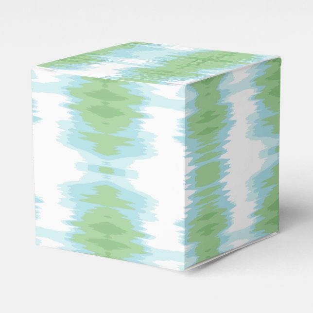 Caja Para Regalos Shimmer Ikat in Green and Aqua (Costado Anverso)