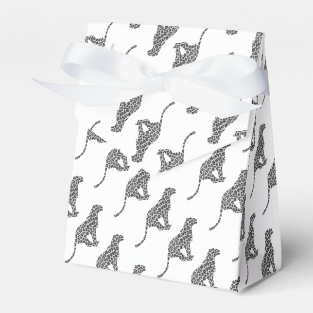 Caja Para Regalos Silhouette de Gris y Gris claro Leopardo (Front Side)