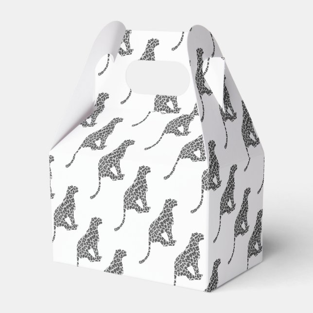 Caja Para Regalos Silhouette de Gris y Gris claro Leopardo (Front Side)