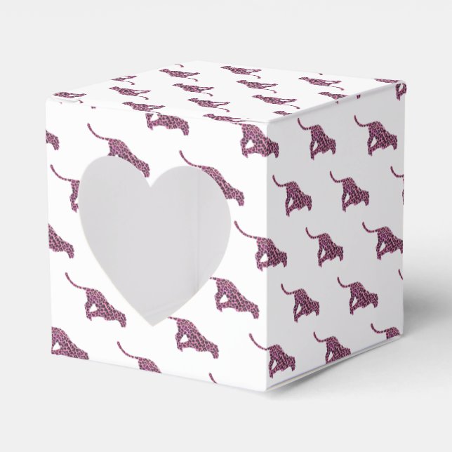Caja Para Regalos Silhouette Pink and Black Leopardo (Anverso)