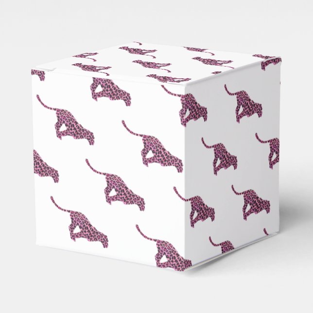 Caja Para Regalos Silhouette Pink and Black Leopardo (Costado Anverso)