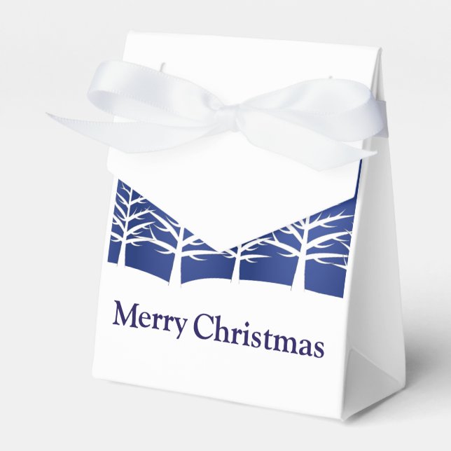 Caja Para Regalos Silhouettes de árbol blanco Navidades elegantes (Front Side)