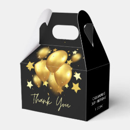 Caja Para Regalos Silky Golden Balloons Stars Black Birday