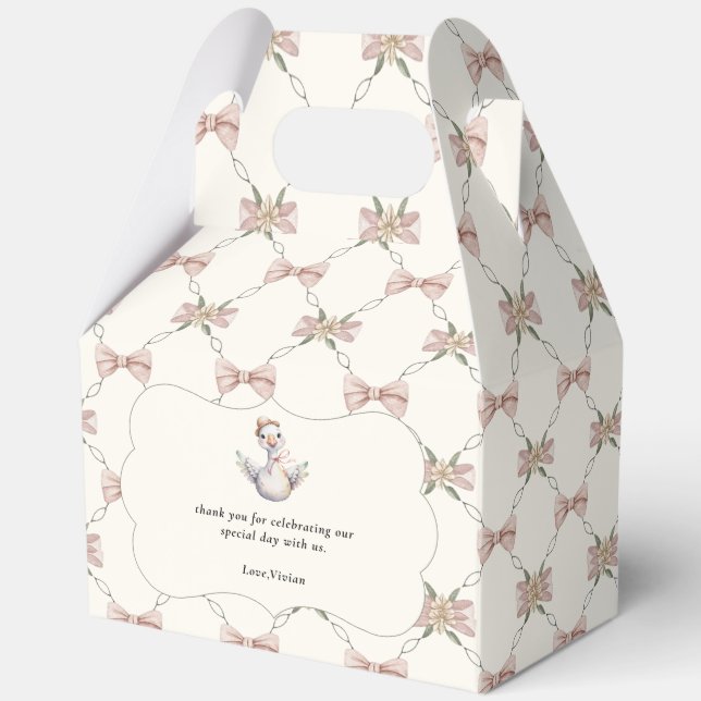 Caja Para Regalos Silly Goose Preppy Bow Baby Shower (Anverso)