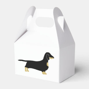 Caja Para Regalos silueta dachshund negra y tostana