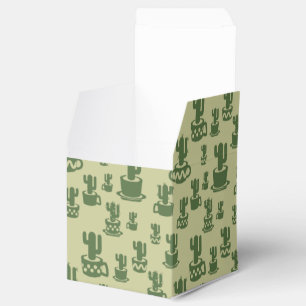 Caja Para Regalos Silueta de cactus suculenta en tazas y macetas