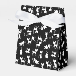 Caja Para Regalos Silueta de gato negro y blanco
