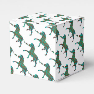 Caja Para Regalos Silueta de impresión Verde azulada y marrón cebra