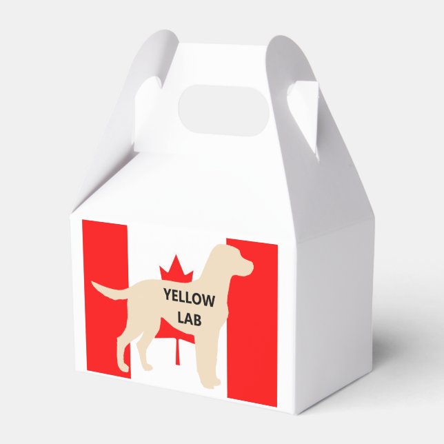 Caja Para Regalos Silueta de nombres de laboratorio amarillos en flo (Front Side)