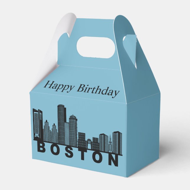 Caja Para Regalos Silueta del horizonte de Boston  (Front Side)