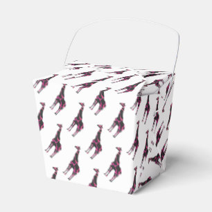 Caja Para Regalos Silueta gris rosada y negra