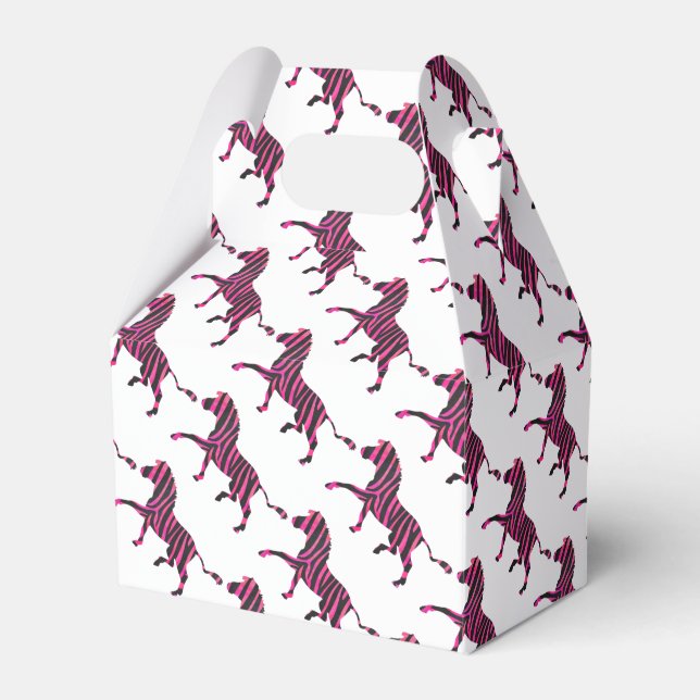 Caja Para Regalos Silueta negro cebra y rosa caliente (Front Side)