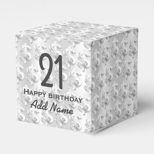 Caja Para Regalos $ Silver $ (Costado Anverso)