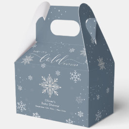 Caja Para Regalos Silver Blue Magical Winter Snowflake Baby Shower 