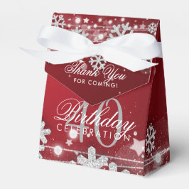 Caja Para Regalos Silver Red Winter 40 cumpleaños Gracias