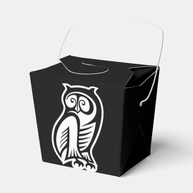 Caja Para Regalos Símbolo de búho blanco (Front Side)