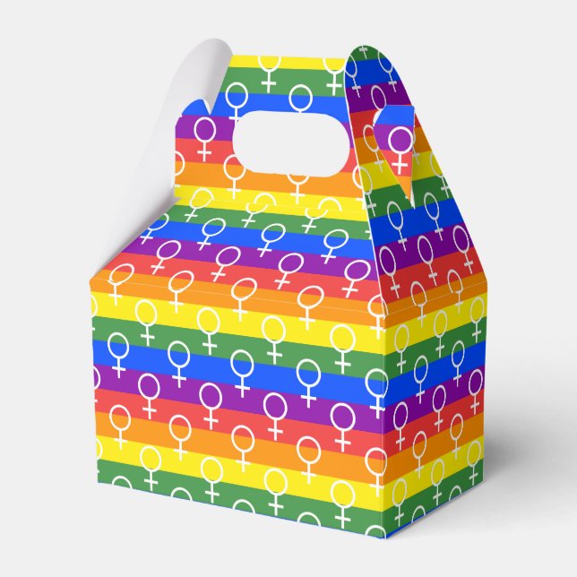 Caja Para Regalos Símbolo femenino patrón arcoiris (Front Side)