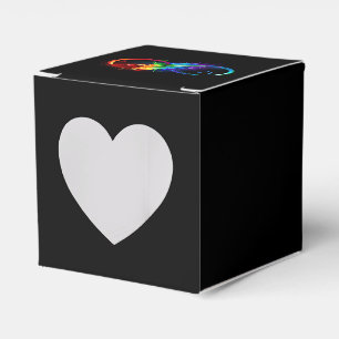 Caja Para Regalos Símbolo infinito con pluma arco iris