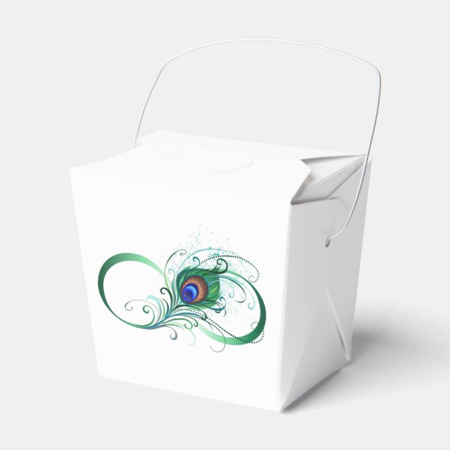 Caja Para Regalos Símbolo infinito con pluma de pavo real (Front Side)