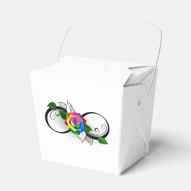 Caja Para Regalos Símbolo infinito con Rosa arcoiris (Front Side)