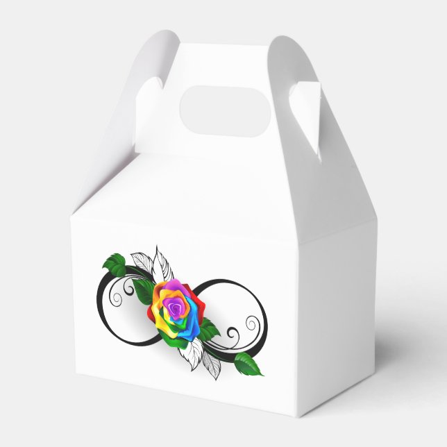 Caja Para Regalos Símbolo infinito con Rosa arcoiris (Front Side)