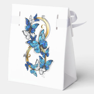 Caja Para Regalos Símbolo infinito de mariposas Morpho azules