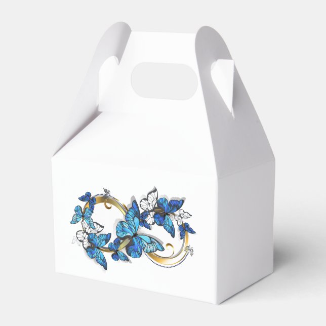Caja Para Regalos Símbolo infinito de mariposas Morpho azules (Front Side)