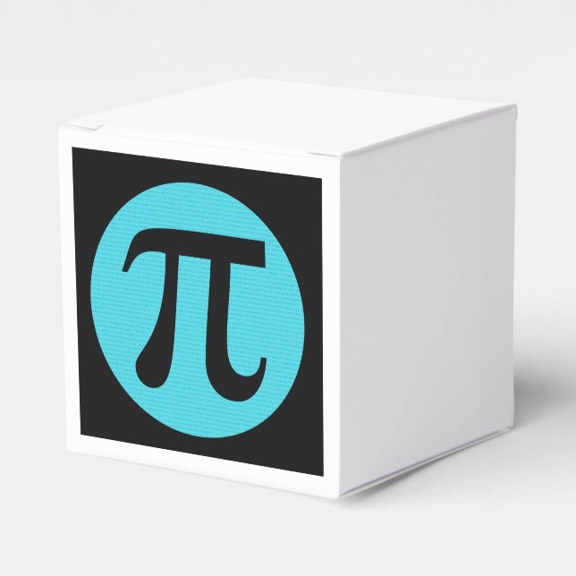 Caja Para Regalos Símbolo Math geek Pi, azul sobre negro (Costado Anverso)
