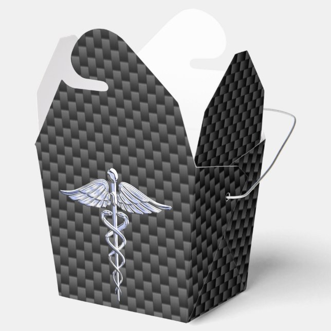 Caja Para Regalos Símbolo médico cromado Caduceus Decoración de fibr (Abierto)