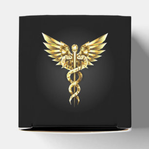 Caja Para Regalos Símbolo poligonal de oro Caduceus