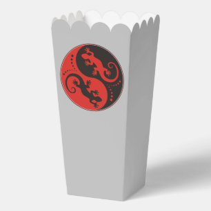 Caja Para Regalos Símbolo Yin Yang - diseño de gecko rojo negro 1